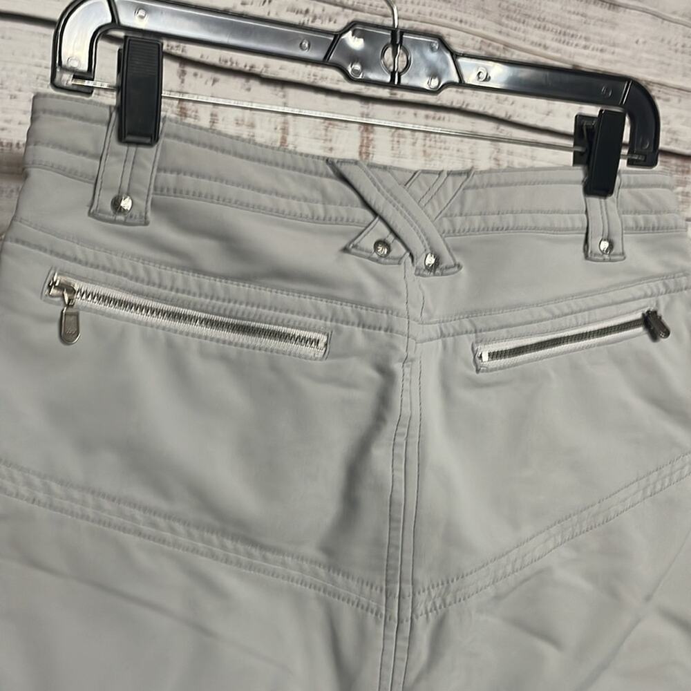 Athleta Tear Away B4 You Play Skirt Gray Zip Pockets Drawstring 4 Petite - Picture 5 of 8